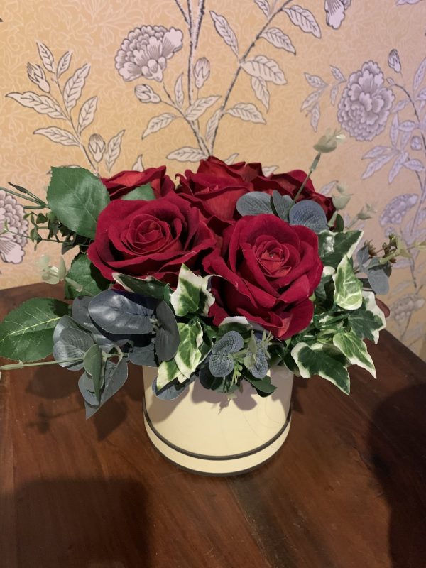 Forever Lasting Roses in a Hat Box.