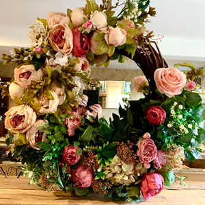 Spring Wreath inc Hydrangeas & Eucalyptus